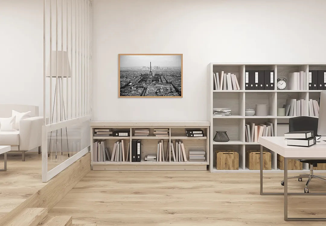 Metalen Magneetbord met afbeelding van Parijs Eiffeltoren in zwart-wit kleuren