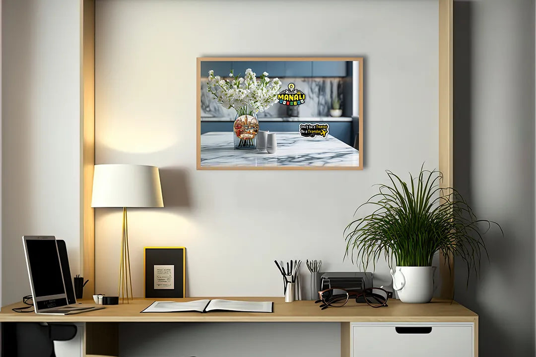 Metalen Magneetbord met print van Moderne keuken interieur perfect als decoratie
