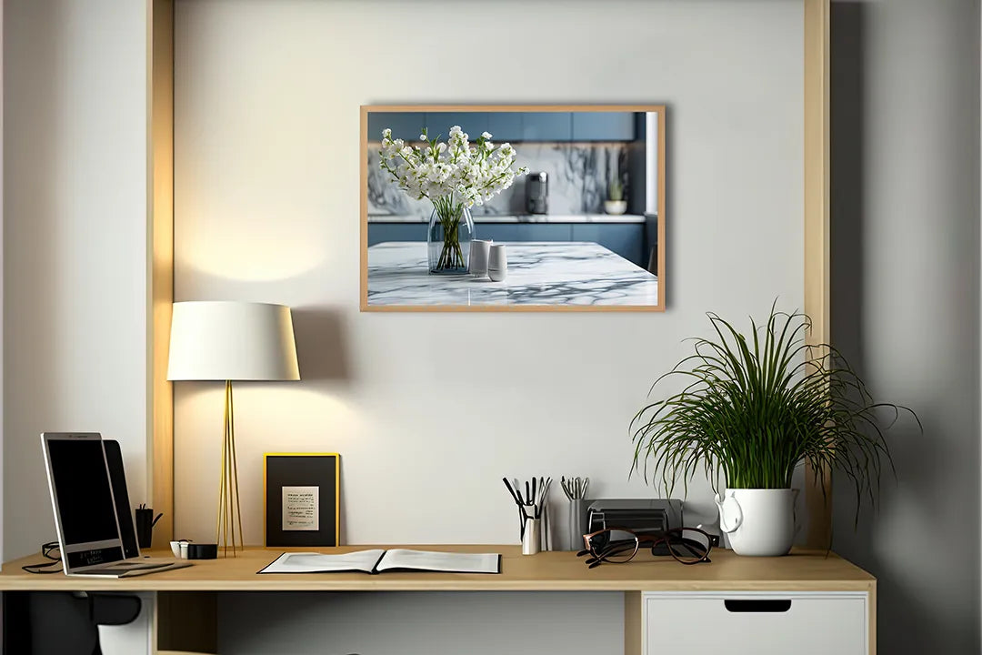 Metalen Magneetbord met print van Moderne keuken interieur perfect als decoratie