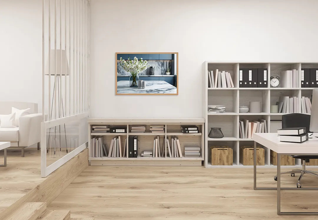 Metalen Magneetbord met print van Moderne keuken interieur perfect als decoratie