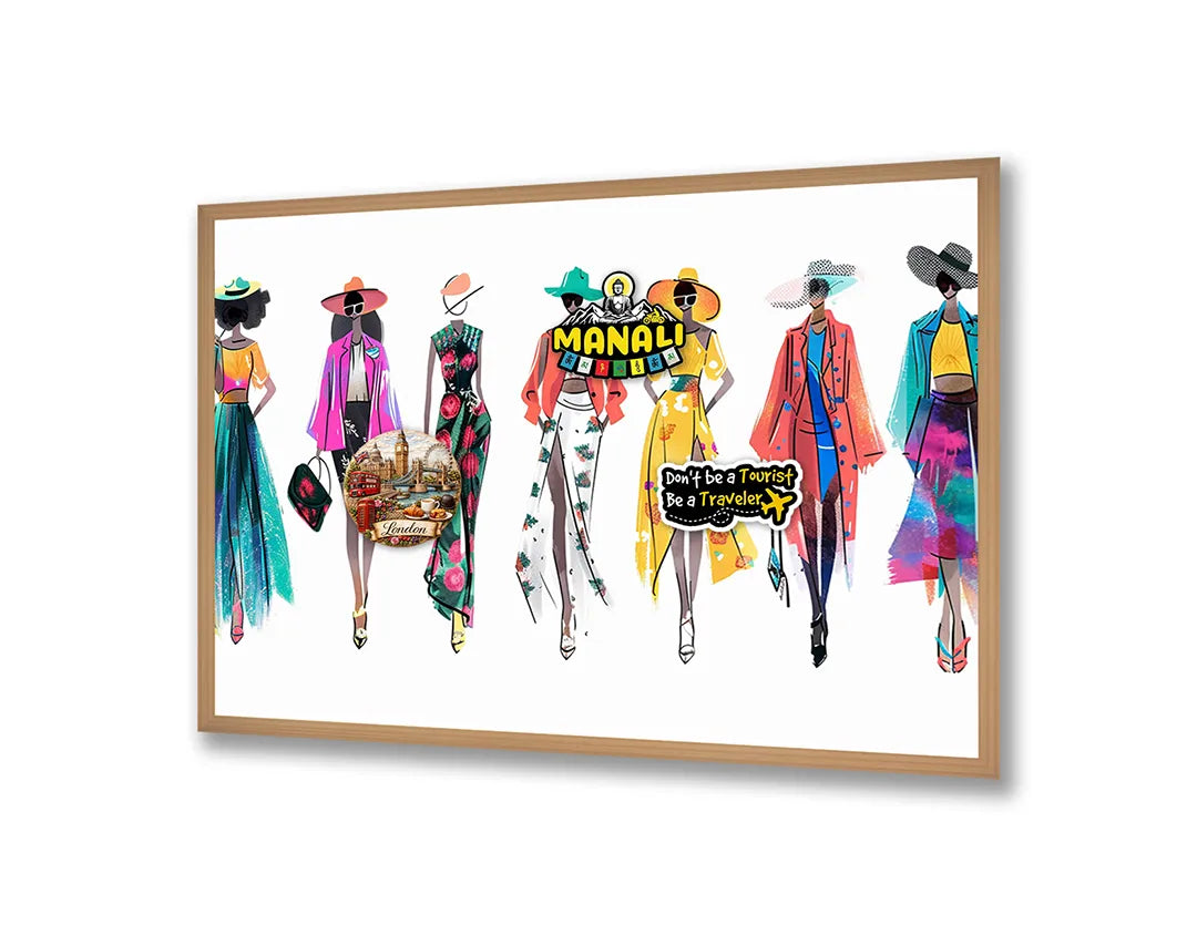 Metalen Magneetbord met print van Mode illustratie vrouwen perfect als decoratie
