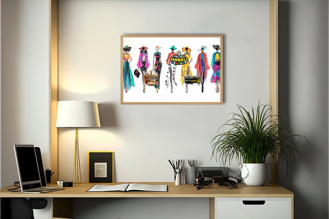 Metalen Magneetbord met print van Mode illustratie vrouwen perfect als decoratie