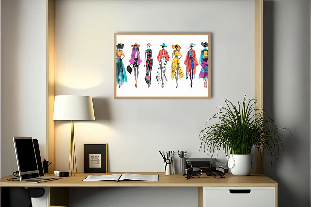 Metalen Magneetbord met print van Mode illustratie vrouwen perfect als decoratie