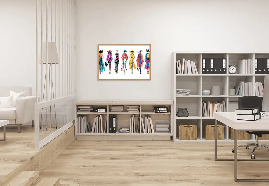 Metalen Magneetbord met print van Mode illustratie vrouwen perfect als decoratie