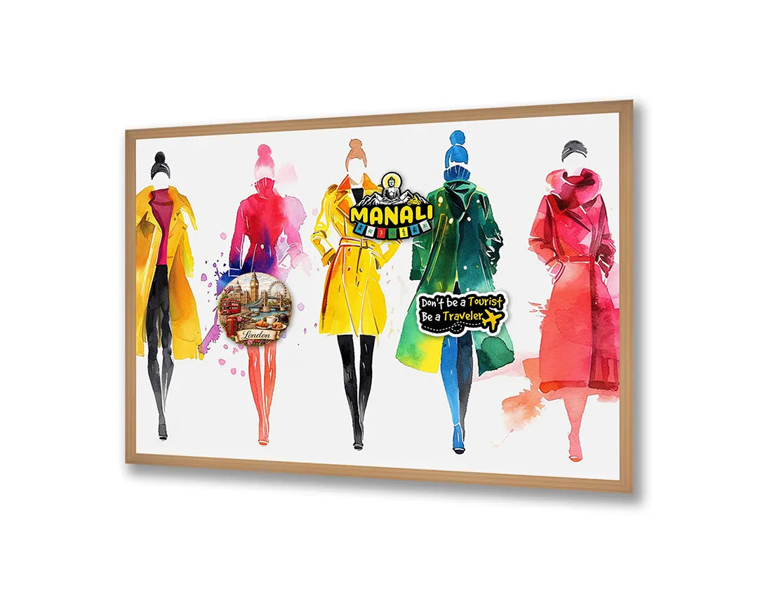 Metalen Magneetbord met print van Mode illustratie kleurrijk perfect als decoratie