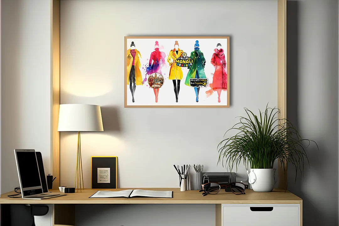 Metalen Magneetbord met print van Mode illustratie kleurrijk perfect als decoratie
