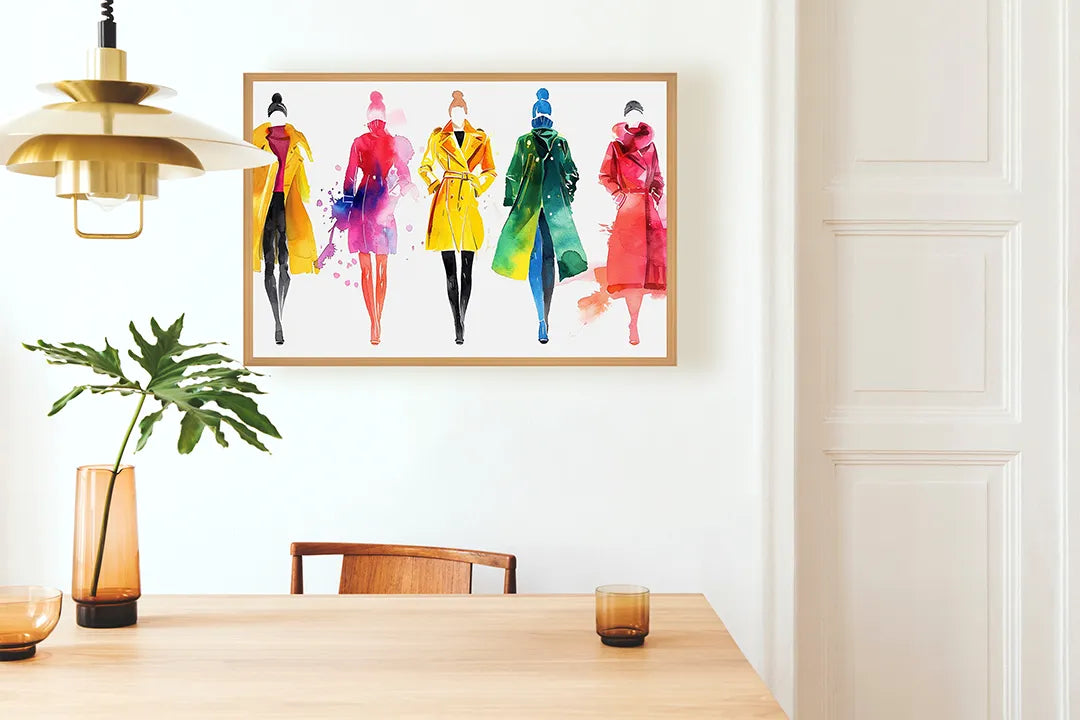 Metalen Magneetbord met print van Mode illustratie kleurrijk perfect als decoratie