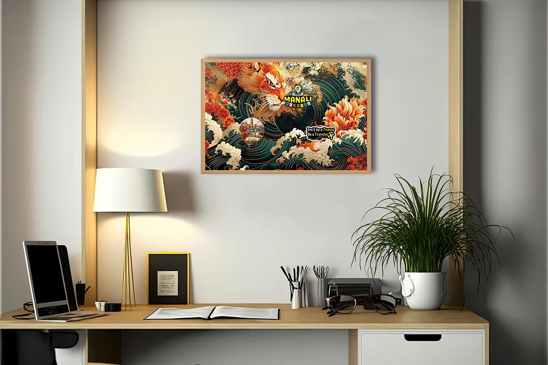 Metalen Magneetbord met hoogwaardige afbeelding van Aziatische tijger golf kunst voor aan de muur