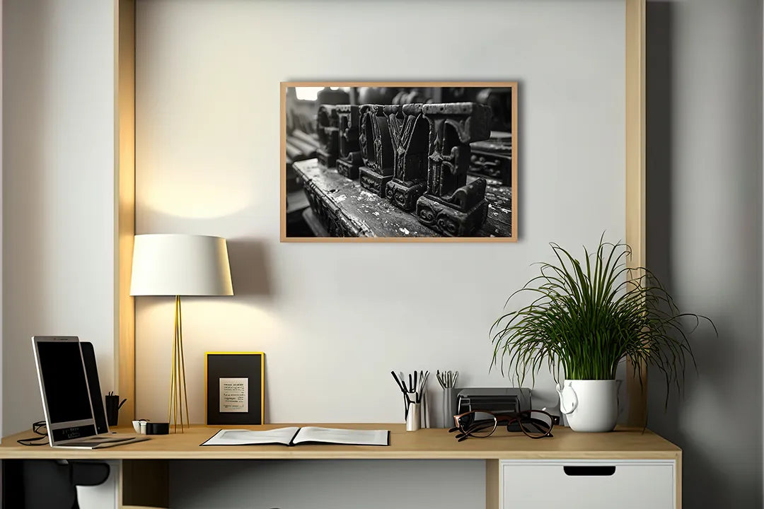 Metalen Magneetbord met hoogwaardige afbeelding van Zwart wit letters FAITH voor aan de muur