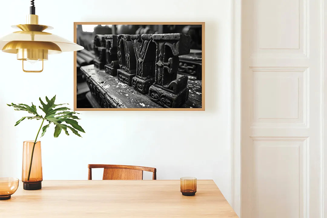 Metalen Magneetbord met hoogwaardige afbeelding van Zwart wit letters FAITH voor aan de muur