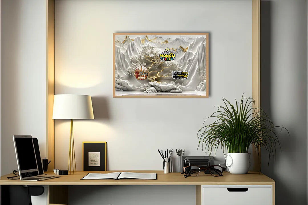 Metalen Magneetbord met hoogwaardige afbeelding van Witte relief bloemen voor aan de muur