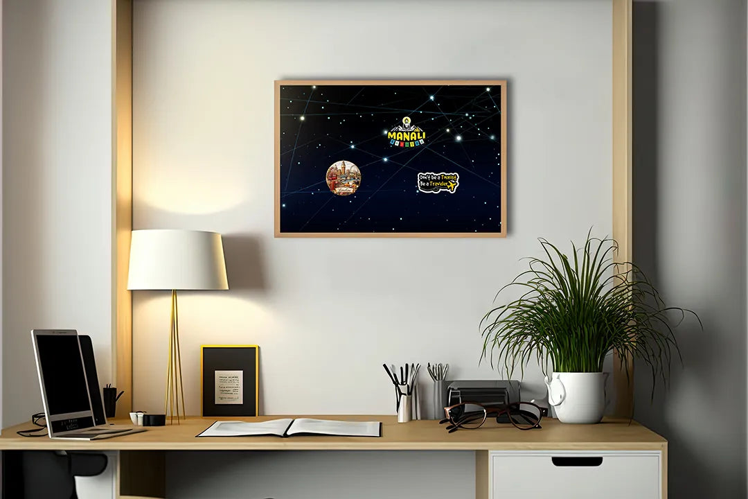 Metalen Magneetbord met hoogwaardige afbeelding van Sterrenbeeld constellaties voor aan de muur