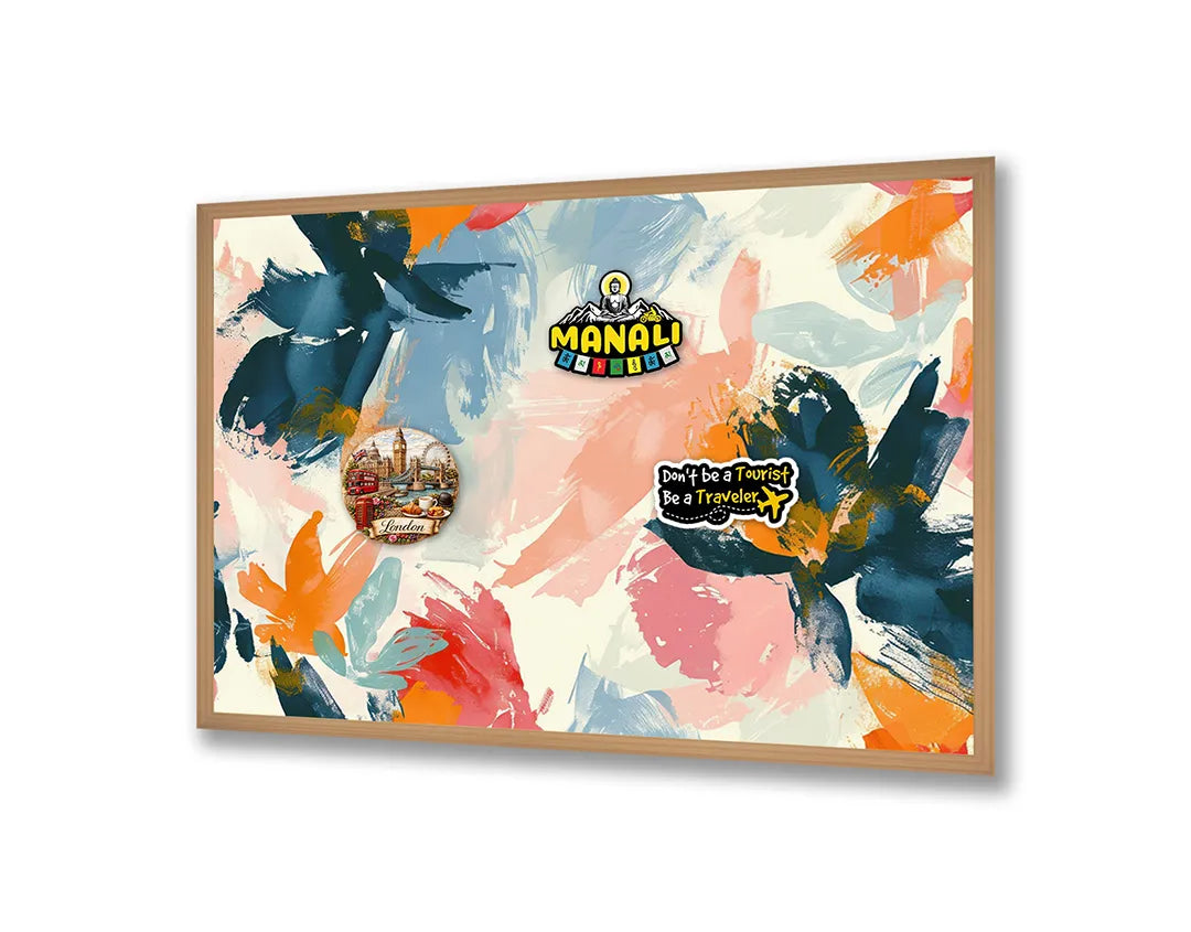 Metalen Magneetbord met hoogwaardige afbeelding van Abstracte verf rood groen voor aan de muur