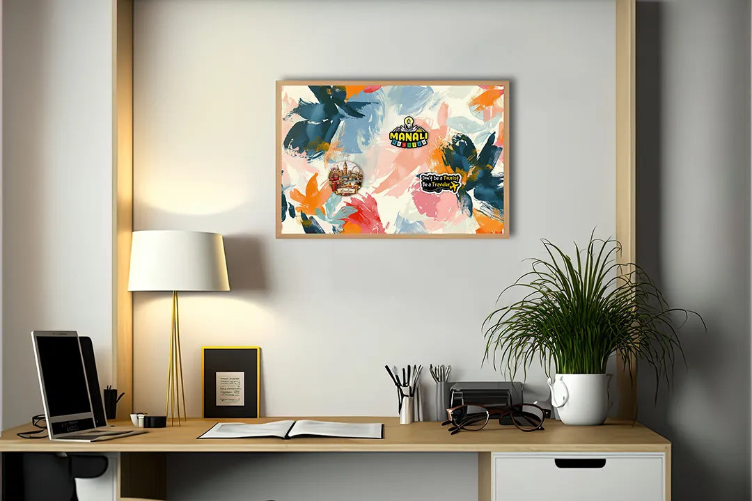 Metalen Magneetbord met hoogwaardige afbeelding van Abstracte verf rood groen voor aan de muur