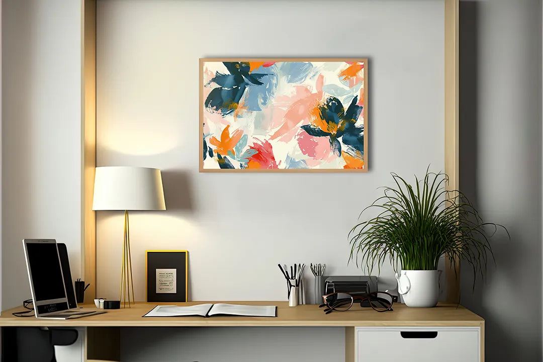 Metalen Magneetbord met hoogwaardige afbeelding van Abstracte verf rood groen voor aan de muur