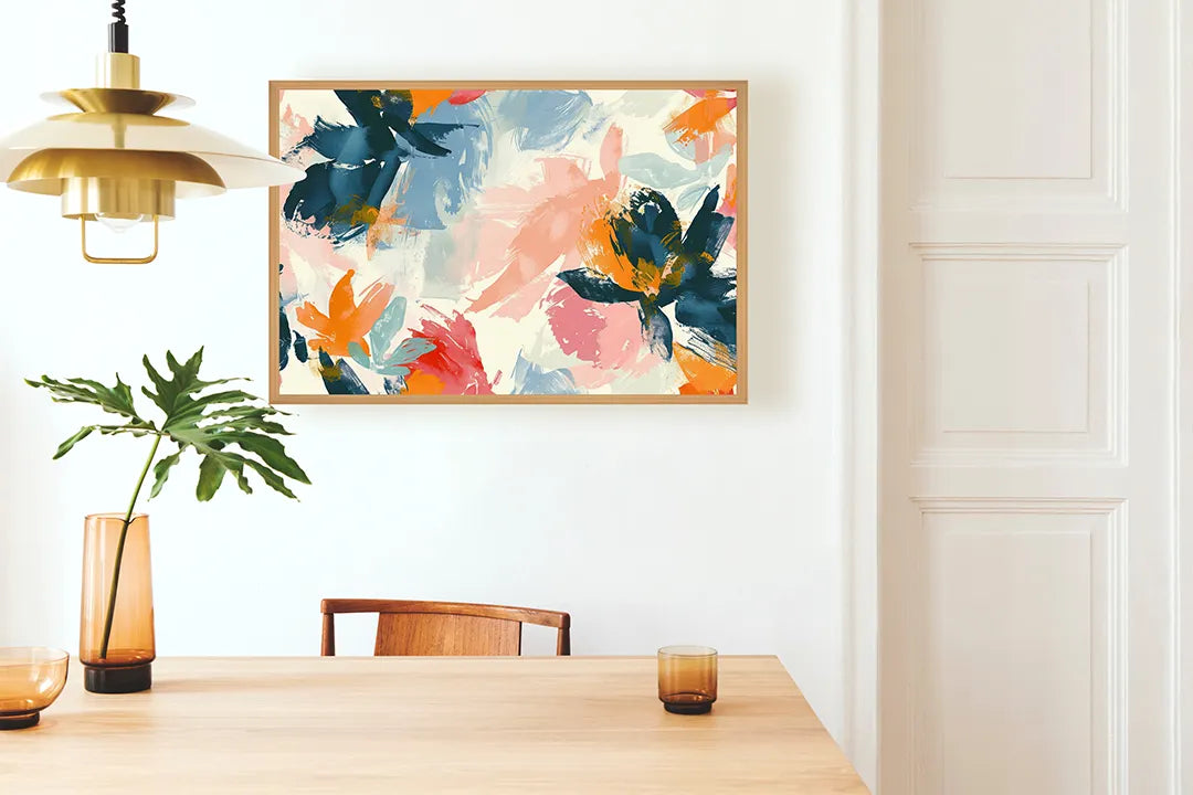 Metalen Magneetbord met hoogwaardige afbeelding van Abstracte verf rood groen voor aan de muur