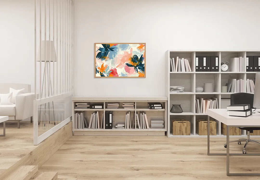 Metalen Magneetbord met hoogwaardige afbeelding van Abstracte verf rood groen voor aan de muur