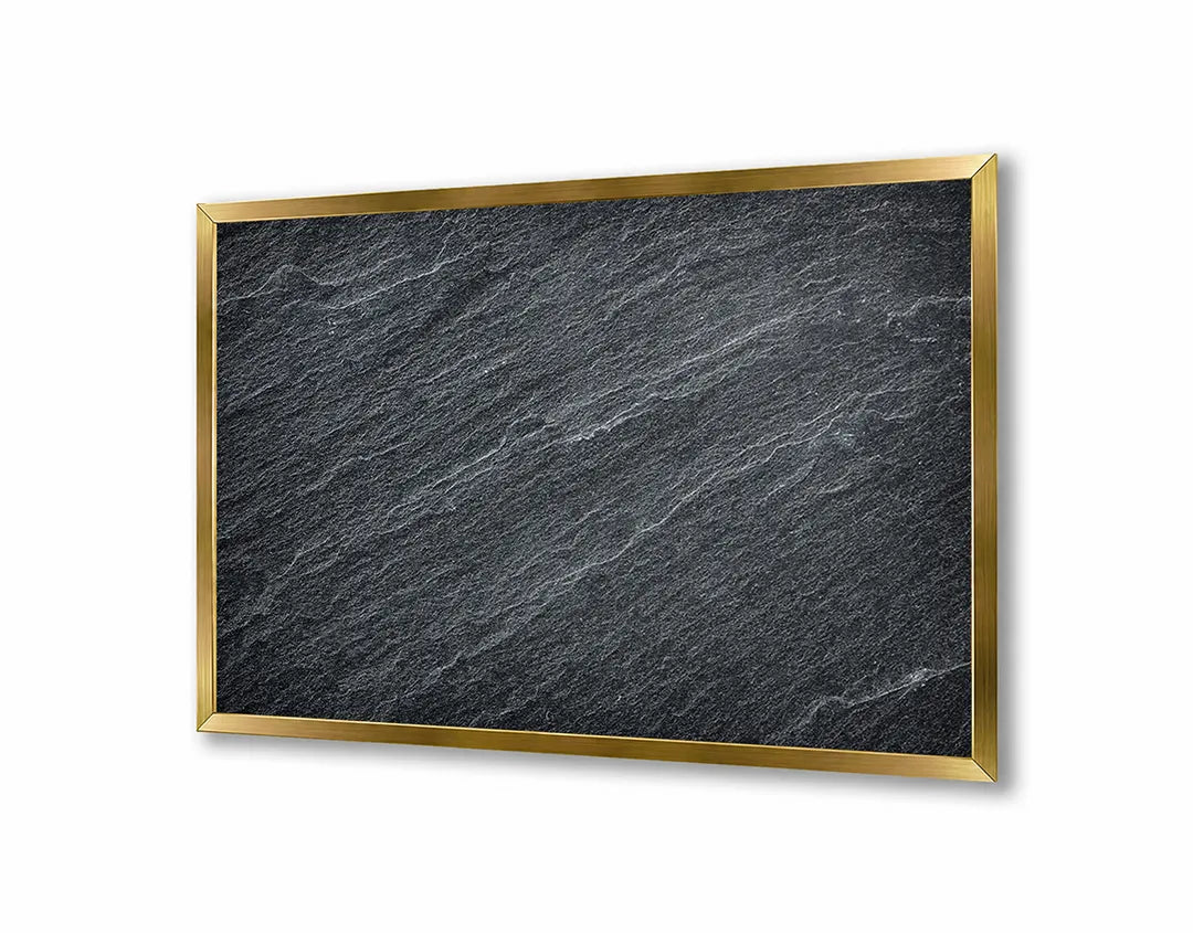 Metalen Magneetbord met afbeelding van donker leisteen textuur in antraciet zwart kleuren