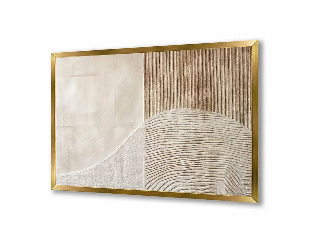 Metalen Magneetbord met hoogwaardige afbeelding van Abstracte zandgolven beige voor aan de muur