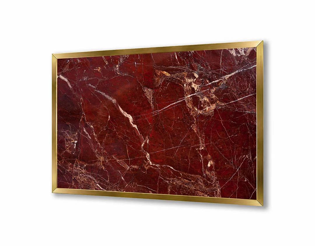 Metalen Magneetbord met afbeelding van rode marmer textuur in diep rood kleuren