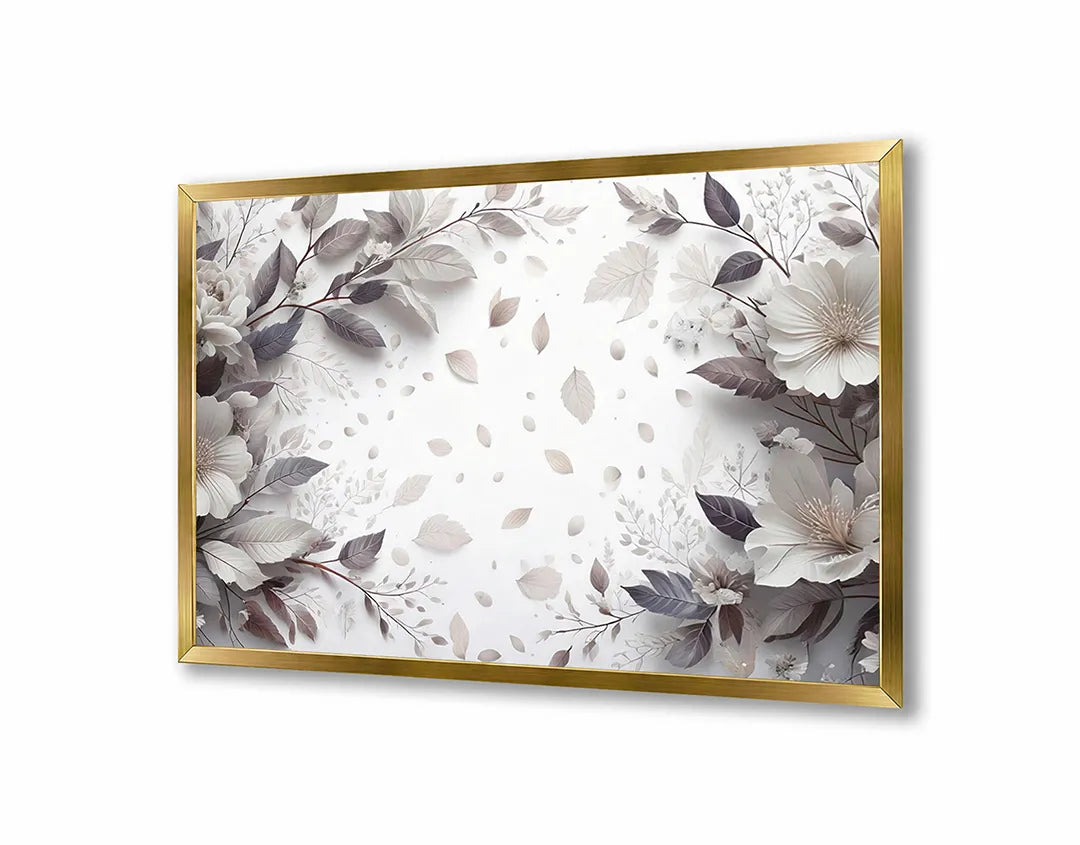 Metalen Magneetbord met hoogwaardige afbeelding van Witte bloemen zachte achtergrond voor aan de muur