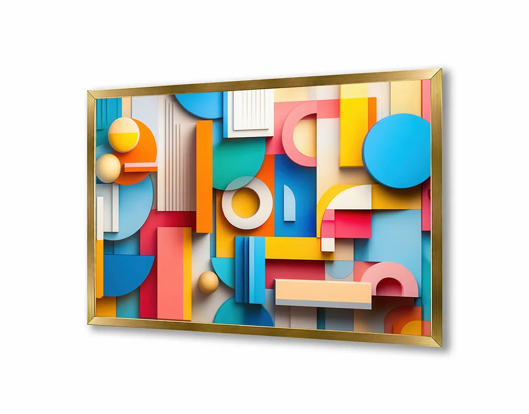 Metalen Magneetbord met hoogwaardige afbeelding van Kleurrijke 3D blokken patroon voor aan de muur