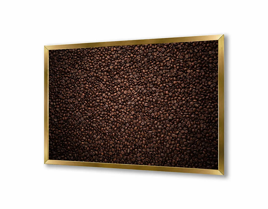 Metalen Magneetbord met afbeelding van koffiebonen textuur in donker gebrand bruin kleuren