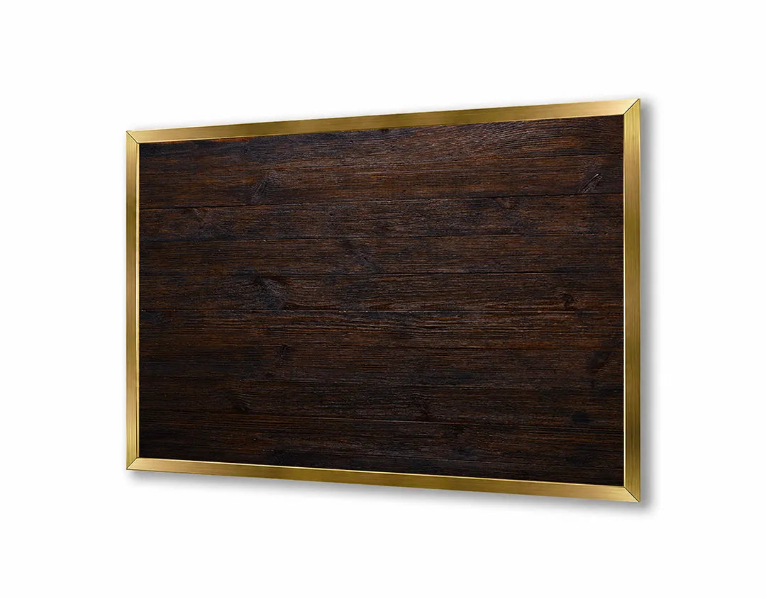 Metalen Magneetbord met afbeelding van donker hout textuur in diep donkerbruin kleuren