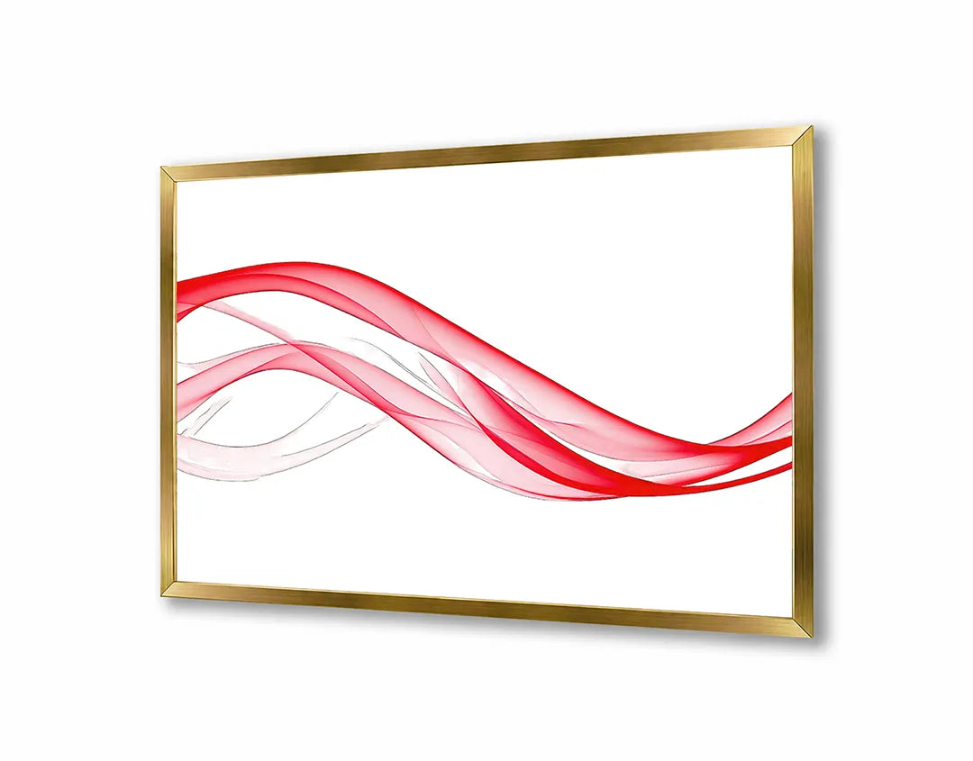 Metalen Magneetbord met hoogwaardige afbeelding van Rode vloeiende lijnen wit voor aan de muur