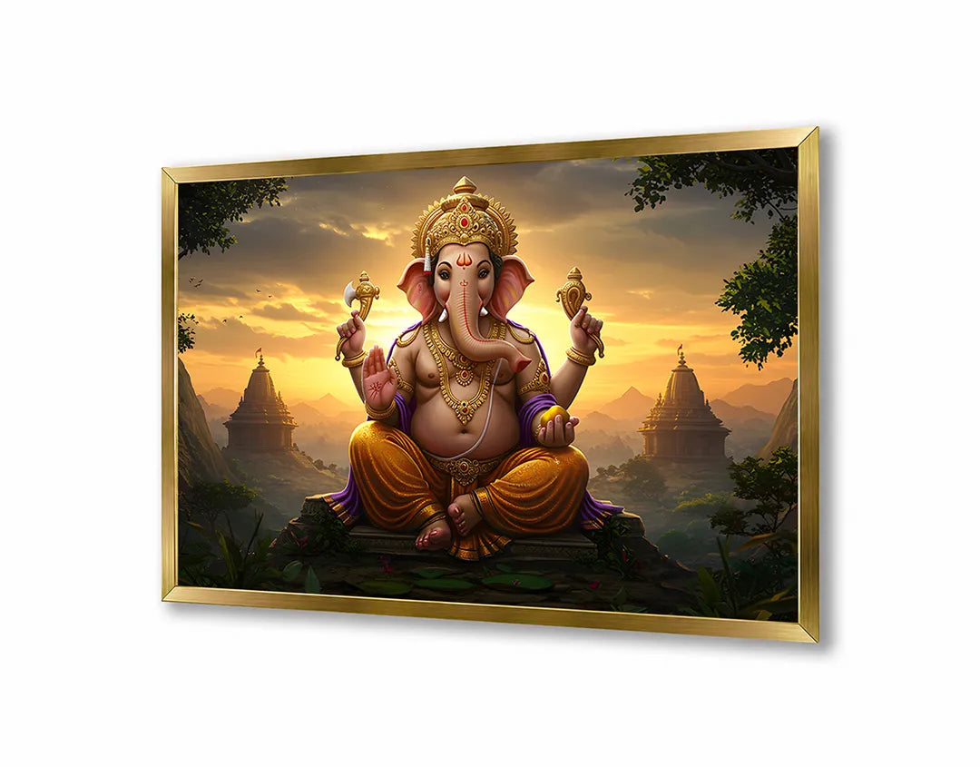 Metalen Magneetbord met hoogwaardige afbeelding van Ganesha godheid licht voor aan de muur