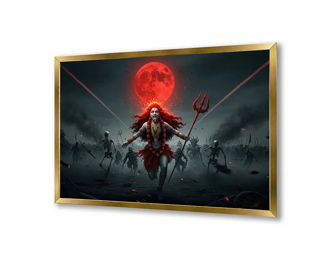 Metalen Magneetbord met hoogwaardige afbeelding van Rode maan demon fantasy voor aan de muur