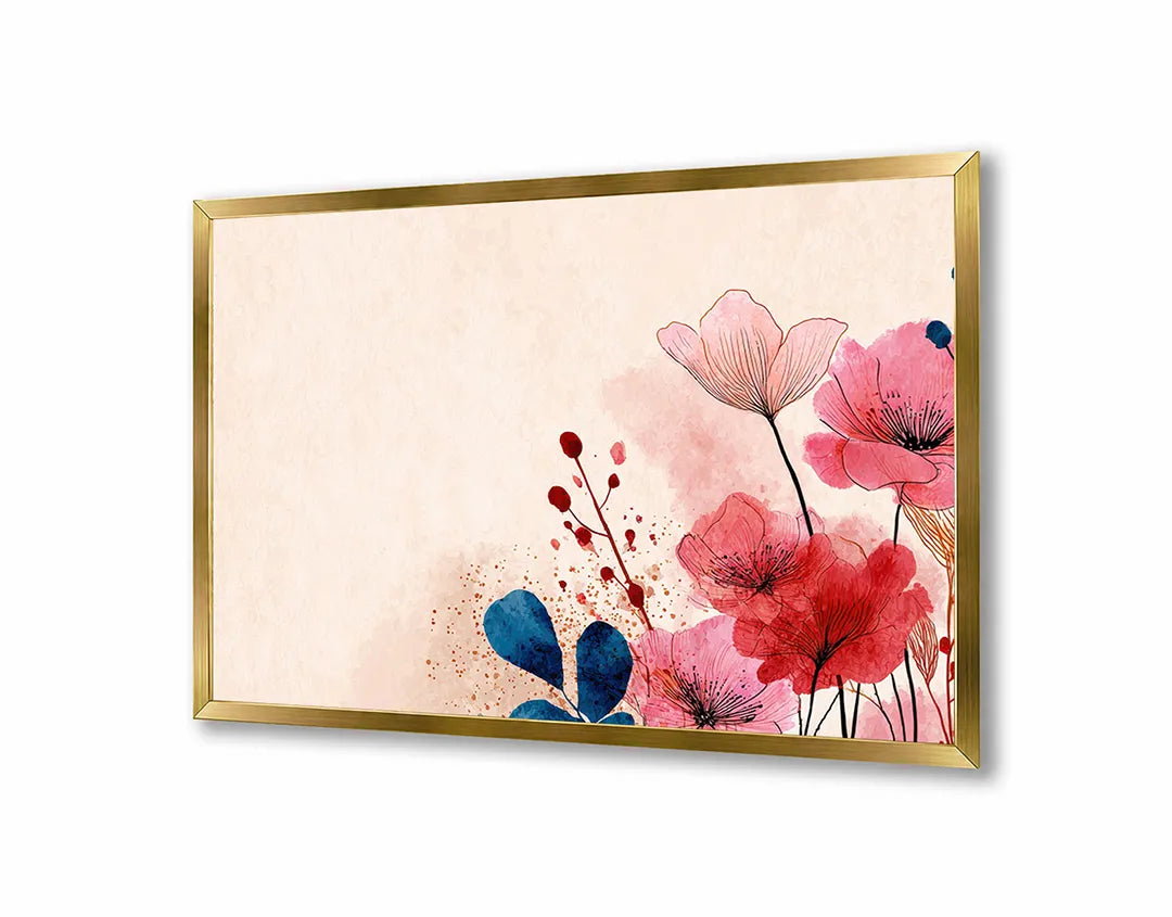 Metalen Magneetbord met hoogwaardige afbeelding van Rode klaprozen zachte achtergrond voor aan de muur