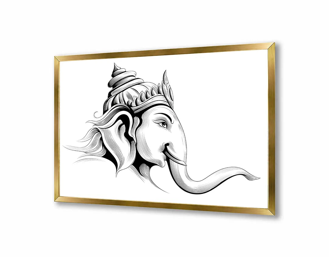 Metalen Magneetbord met hoogwaardige afbeelding van Olifant met mandala patronen voor aan de muur