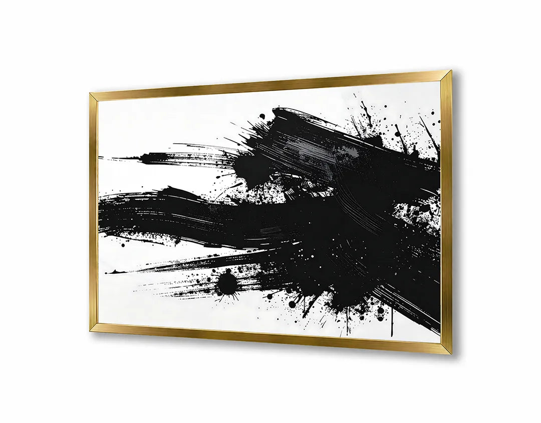 Metalen Magneetbord met hoogwaardige afbeelding van Zwarte verfspetters splash voor aan de muur