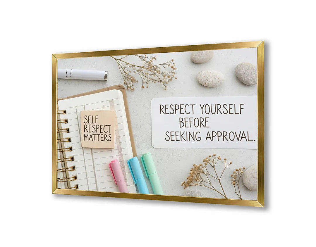 Metalen Magneetbord met hoogwaardige afbeelding van Respect yourself quote notitie voor aan de muur
