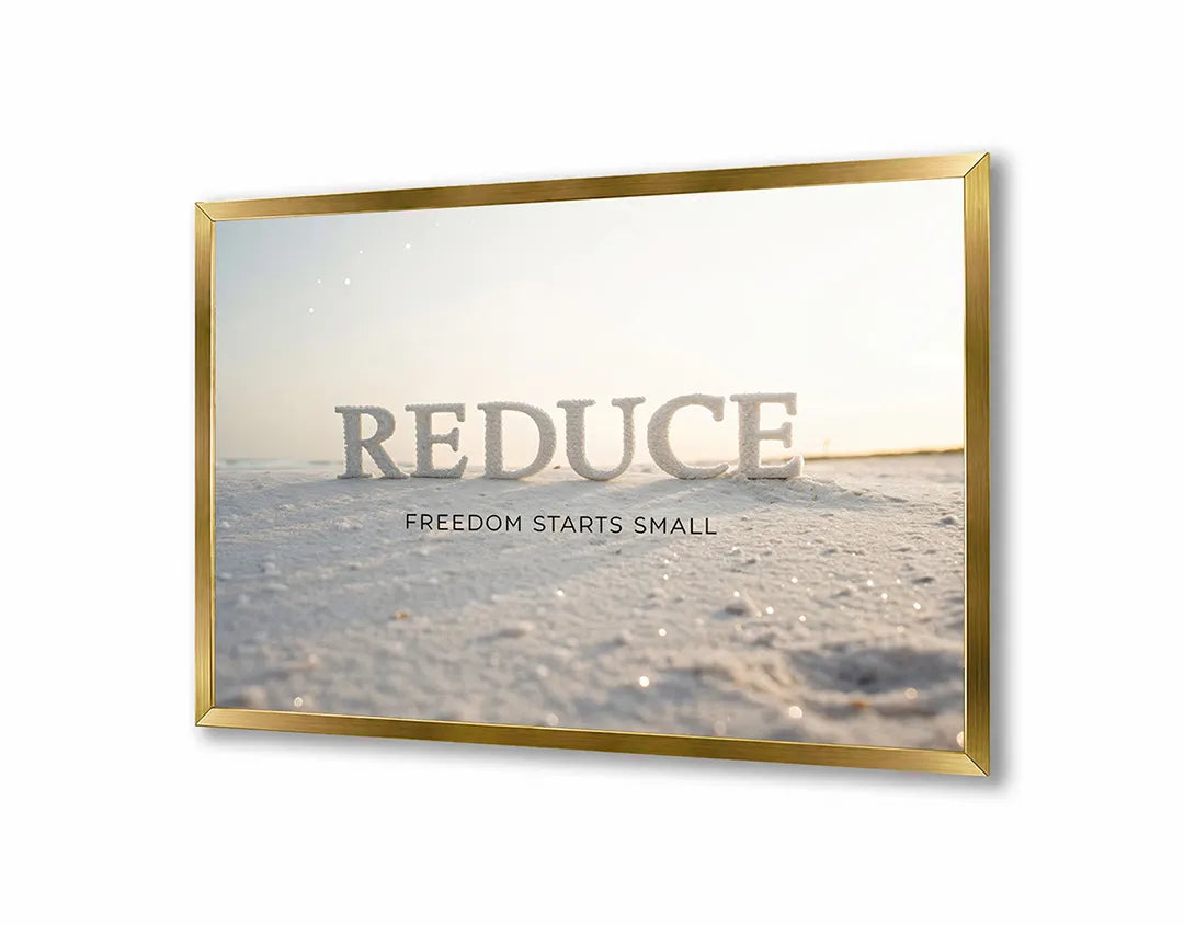 Metalen Magneetbord met hoogwaardige afbeelding van Reduce quote strand zee voor aan de muur
