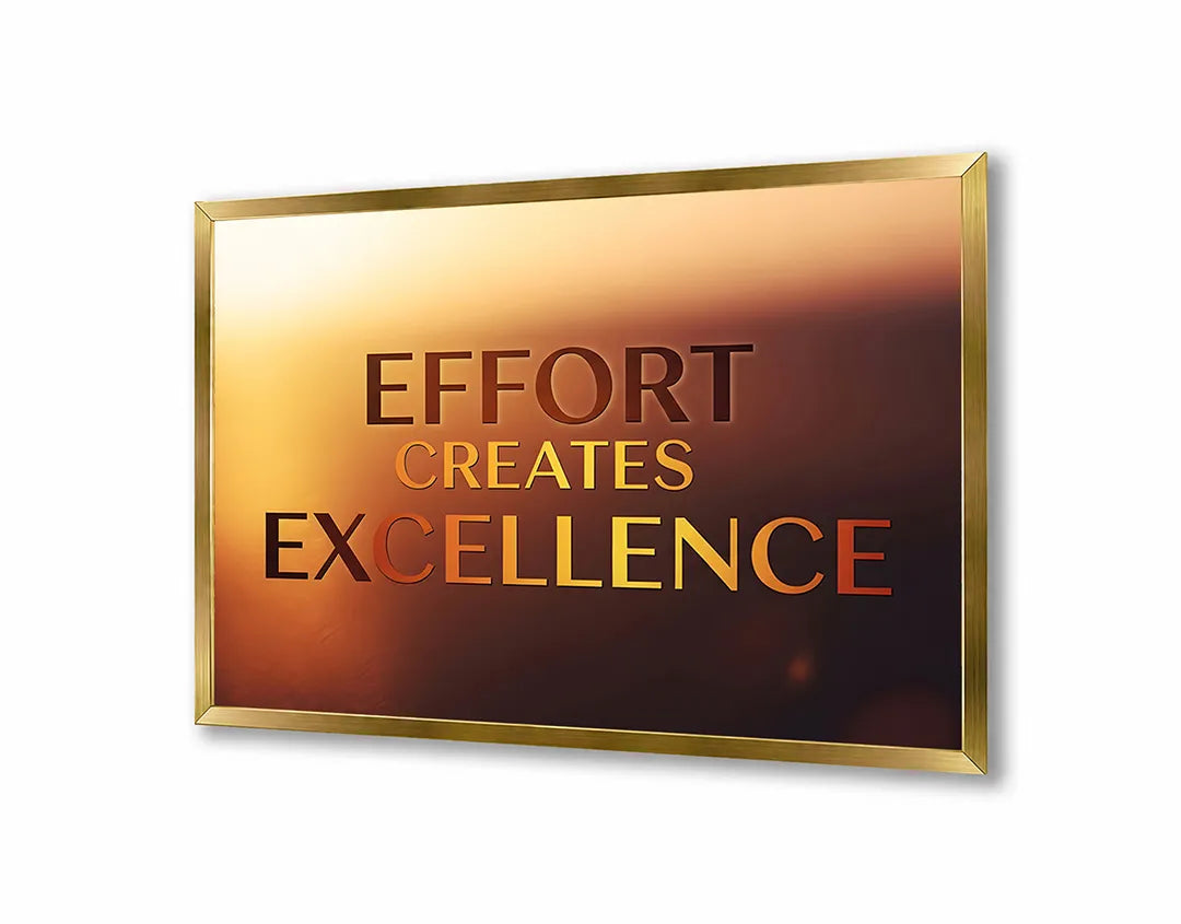 Metalen Magneetbord met hoogwaardige afbeelding van Effort creates excellence quote voor aan de muur