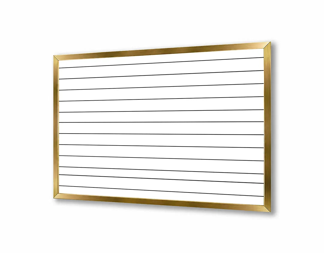 Metalen Magneetbord met hoogwaardige afbeelding van Lijntjes papier rooster horizontaal voor aan de muur