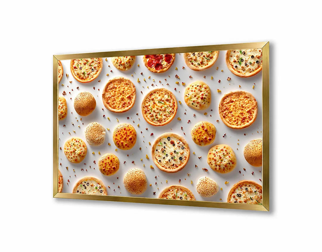 Metalen Magneetbord met print van Kleine pizzaatjes patroon perfect als decoratie