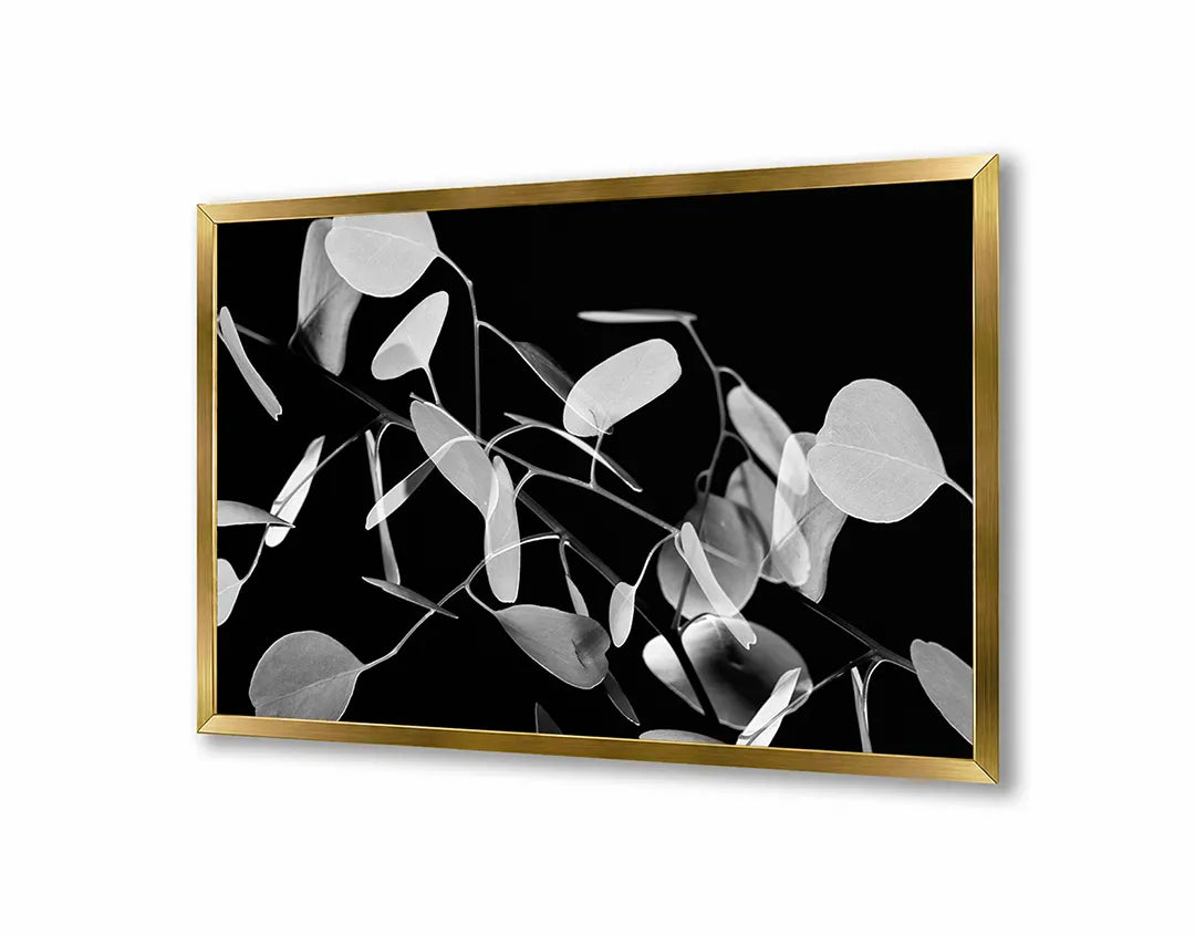 Metalen Magneetbord met afbeelding van abstracte zwart-witte vormen in monochroom zwart-wit kleuren