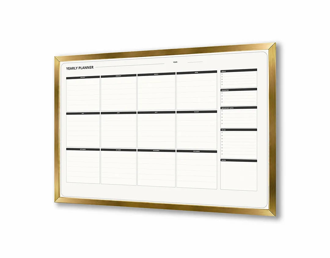 Metalen Magneetbord met print van Zwart witte kalender strak perfect als decoratie