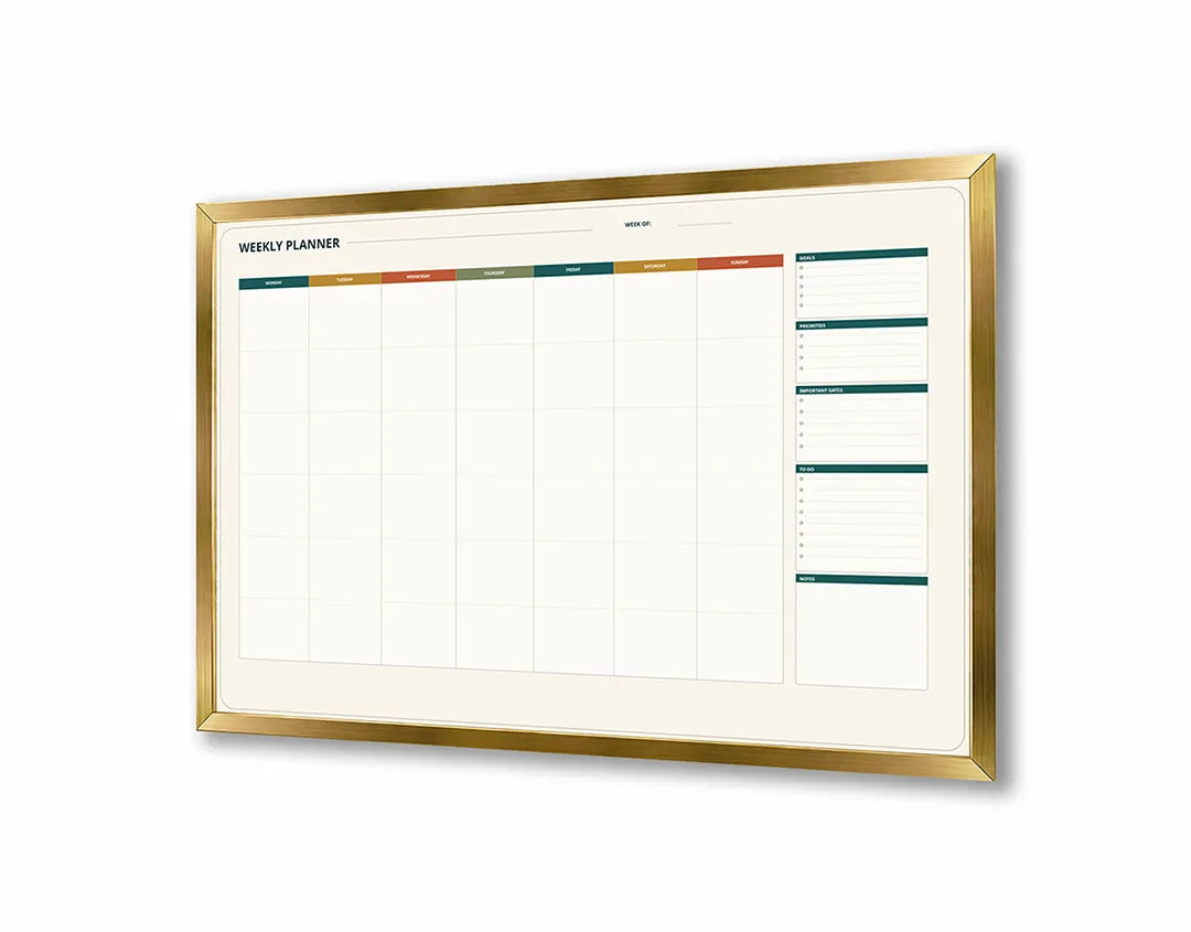 Metalen Magneetbord met print van Rode planner grid perfect als decoratie