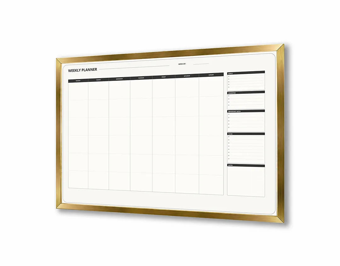 Metalen Magneetbord met print van Blanco kalender week variant perfect als decoratie
