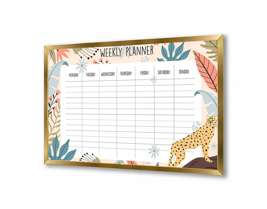 Metalen Magneetbord met print van Weekplanner herfst perfect als decoratie
