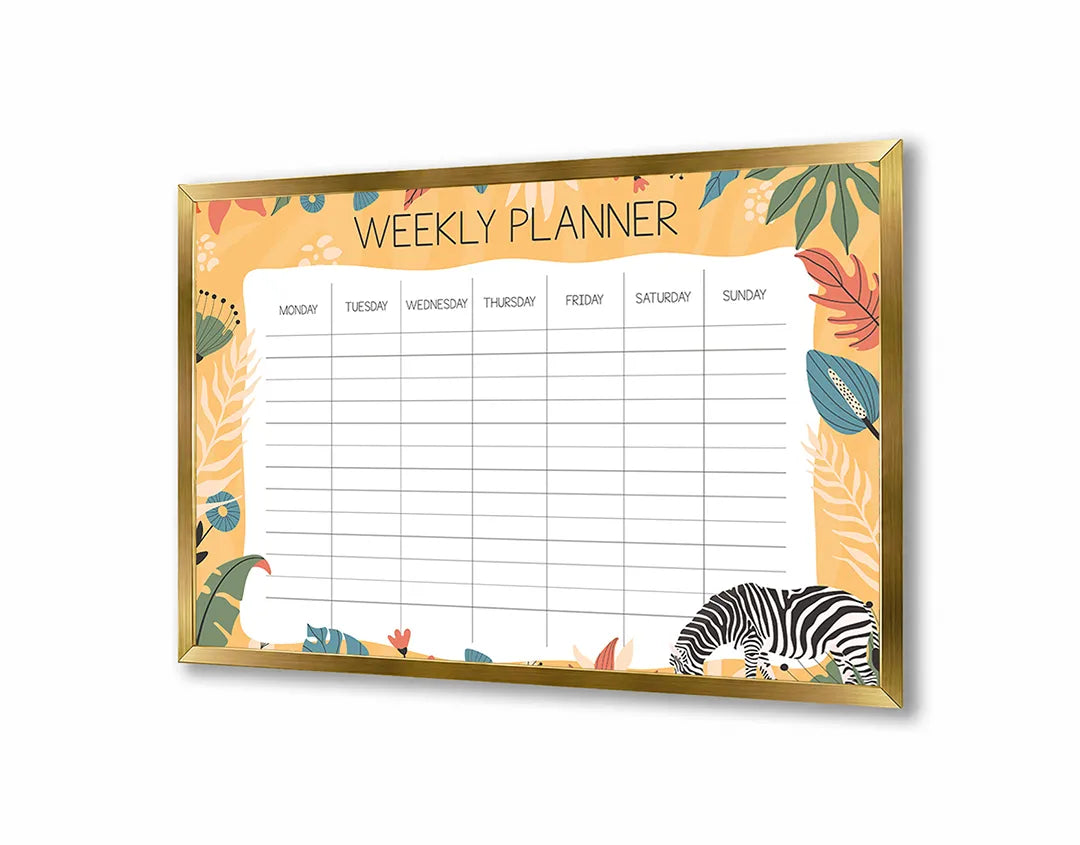Metalen Magneetbord met print van Weekplanner oranje perfect als decoratie