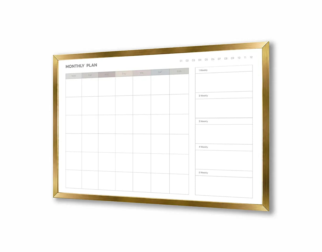 Metalen Magneetbord met print van Minimalistische kalender perfect als decoratie