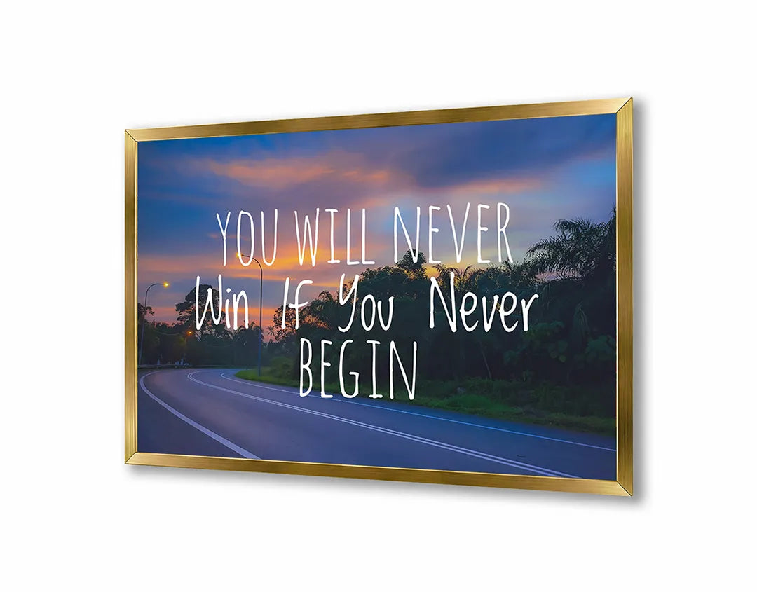 Metalen Magneetbord met print van You will never win tekst perfect als decoratie