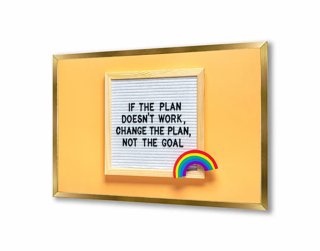 Metalen Magneetbord met print van Geel letterbord tekst perfect als decoratie