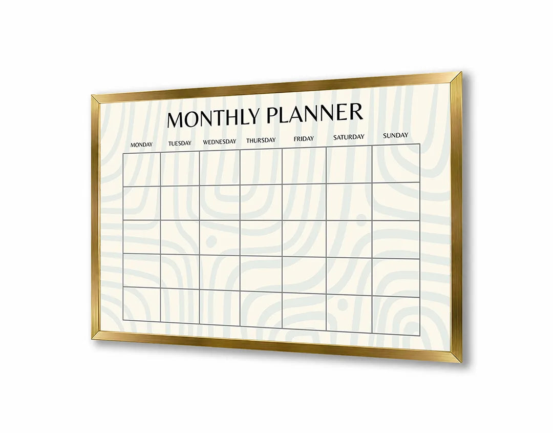 Metalen Magneetbord met print van Maandplanner grid perfect als decoratie