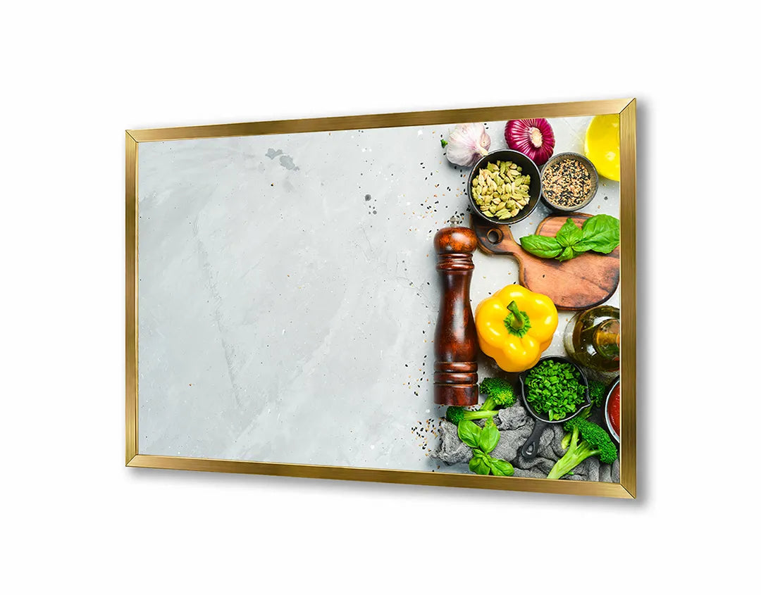 Metalen Magneetbord met print van Koken groenten perfect als decoratie